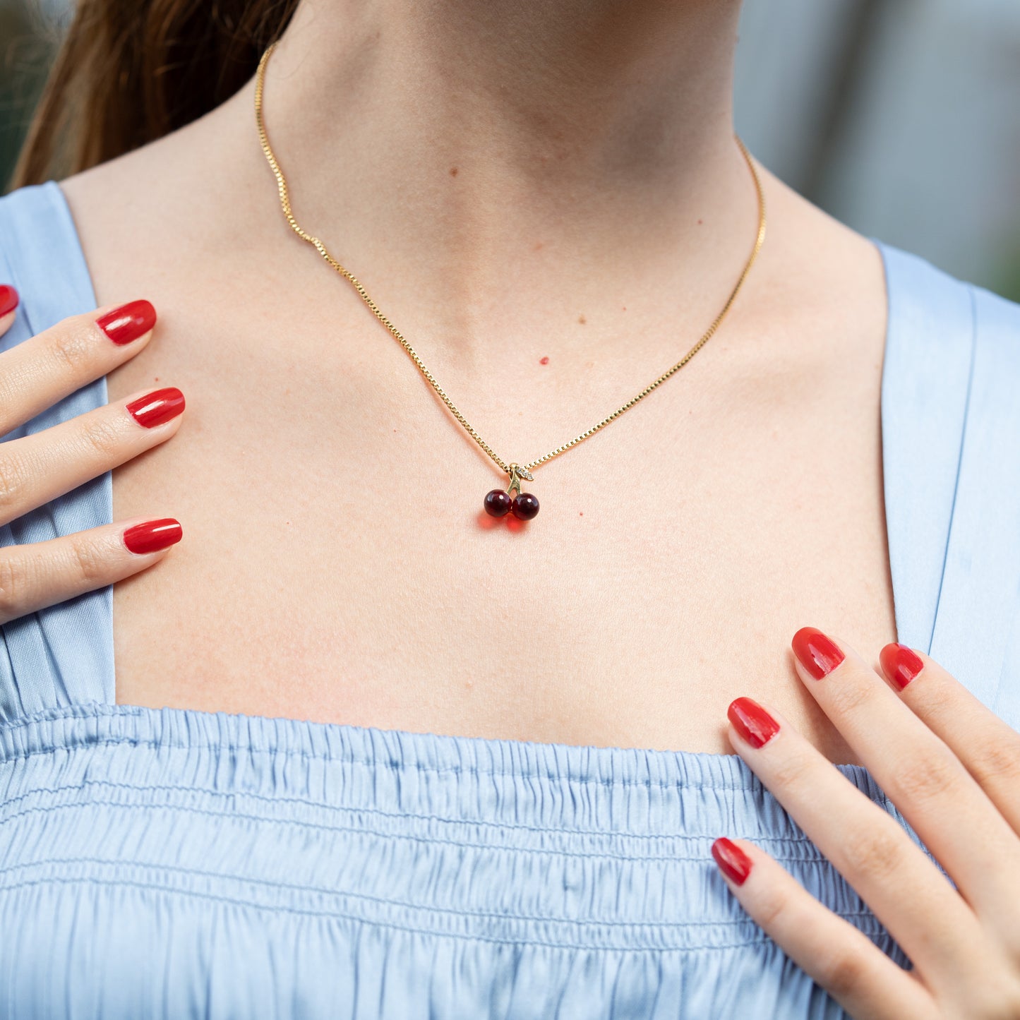 Cadena Cherry Roja Mujer