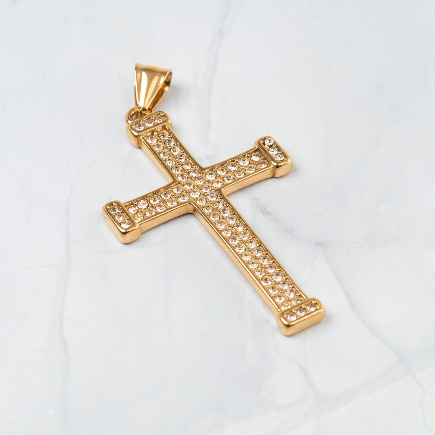 Combo Hombre Cadena Cartier + Dije Cruz Piedras
