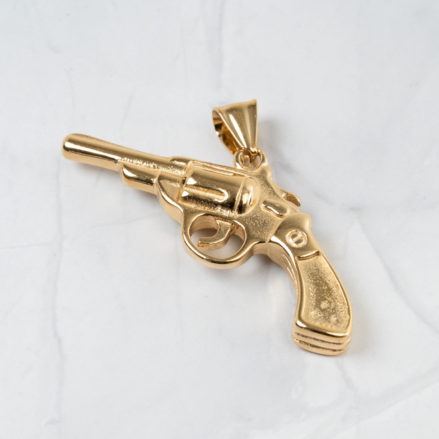 Combo Hombre Cadena Serpiente + Dije Revolver