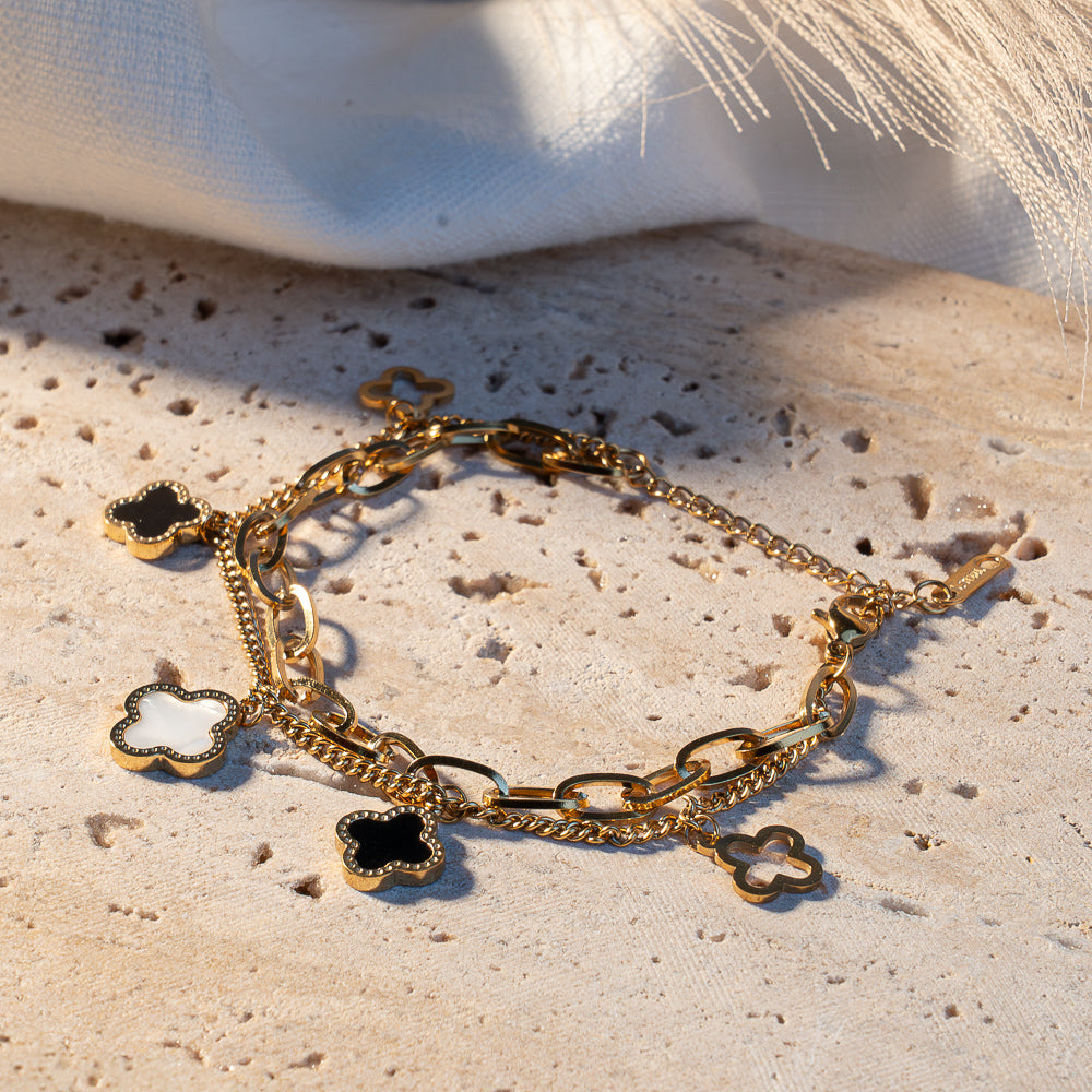 Pulsera Mujer Trebol Doble - Ref85