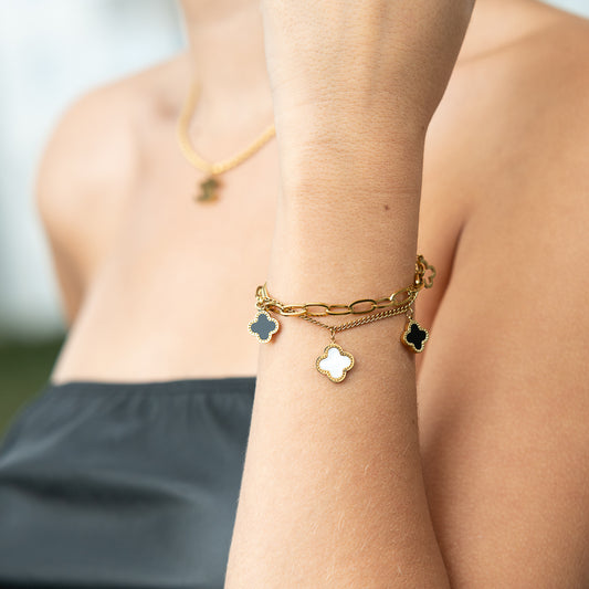 Pulsera Mujer Trebol Doble - Ref85