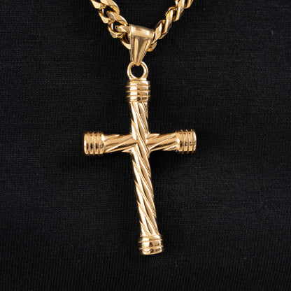 Combo Hombre Cadena Cubana + Dije Cruz Lazo