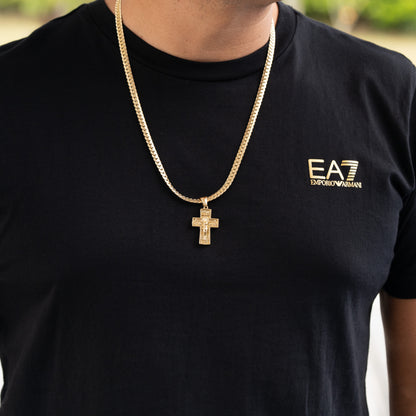 Combo Hombre Cadena Grabada + Dije Cristo Relieve