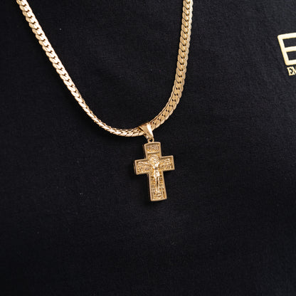 Combo Hombre Cadena Grabada + Dije Cristo Relieve