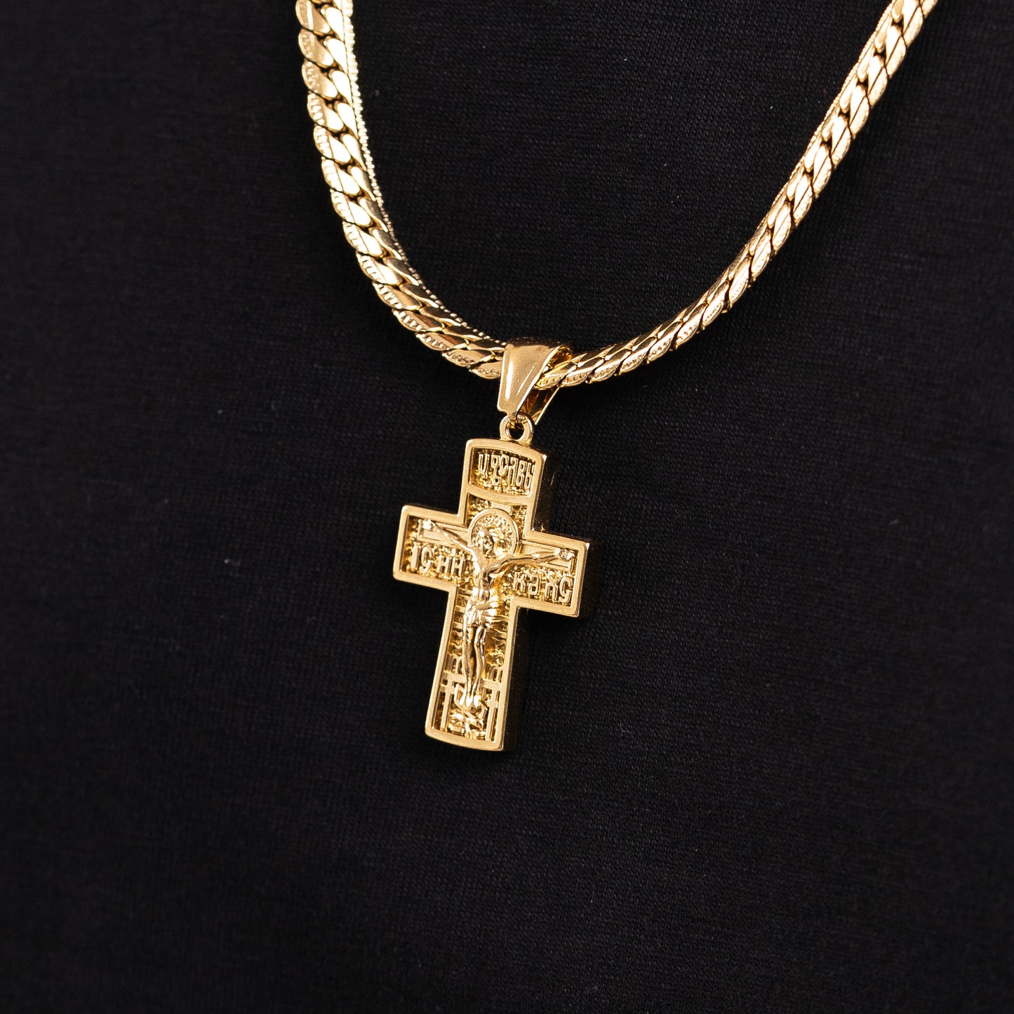 Combo Hombre Cadena Grabada + Dije Cristo Relieve