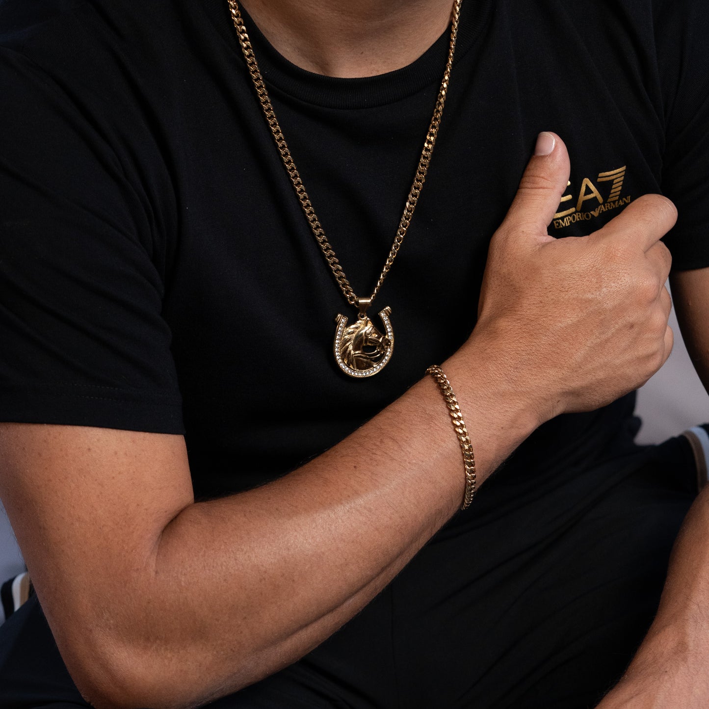 Combo Cadena y Pulsera Cubana + Dije