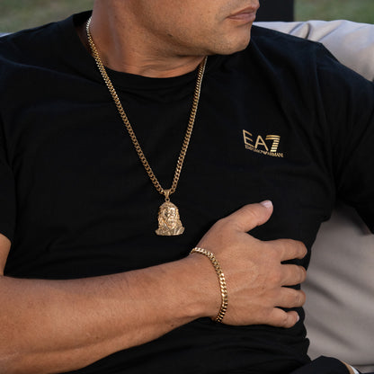 Combo Cadena y Pulsera Cubana + Dije