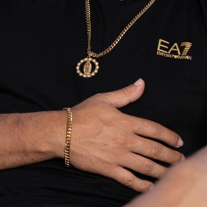 Combo Cadena y Pulsera Cubana + Dije