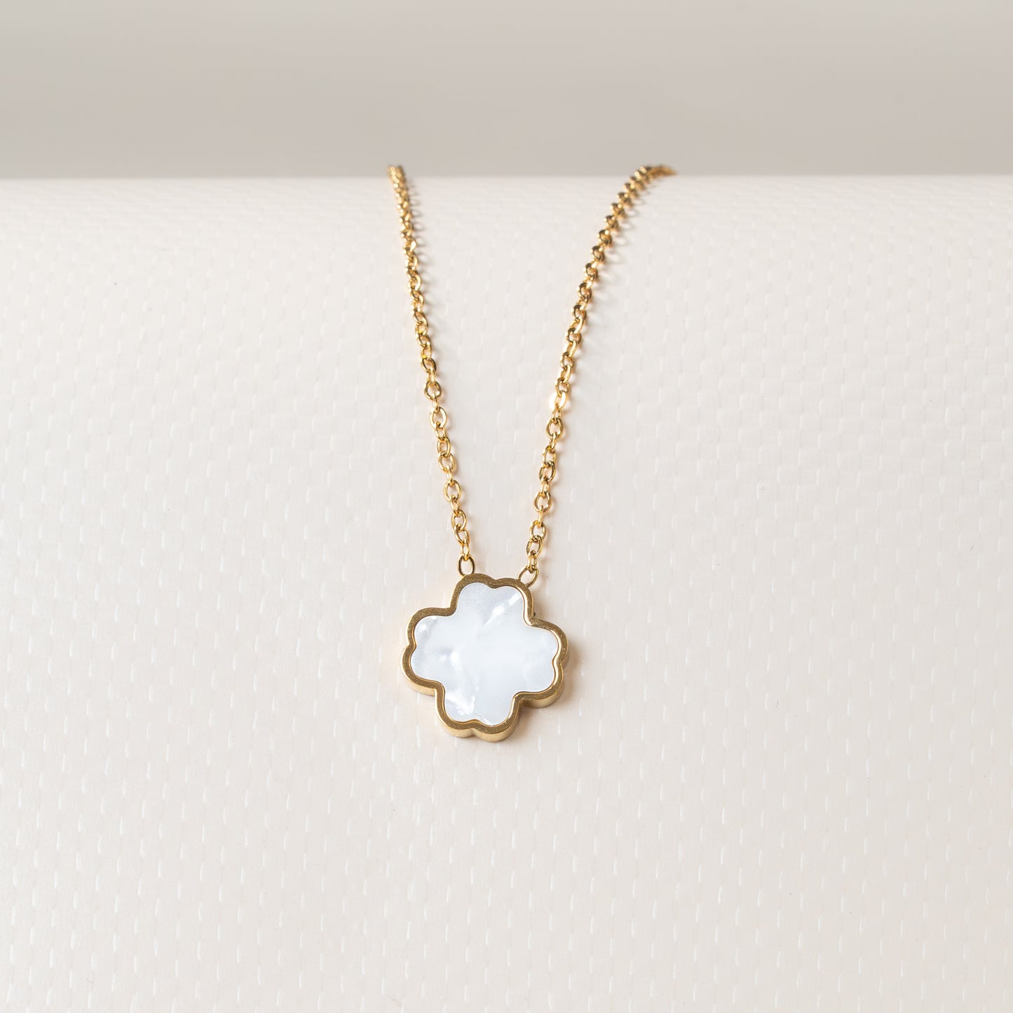 Cadena Trébol Blanco Mujer - Ref82