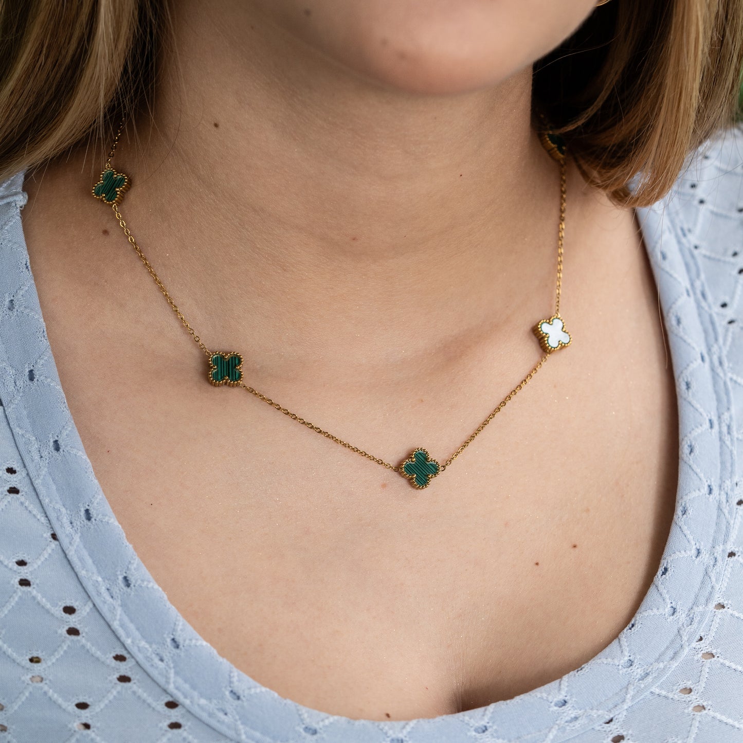 Cadena VC Trébol Verde Mujer - Ref106