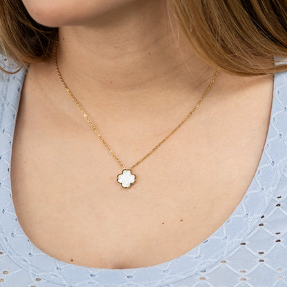 Cadena Trébol Blanco Mujer - Ref82