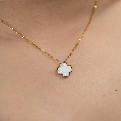 Cadena Trébol Blanco Mujer - Ref82