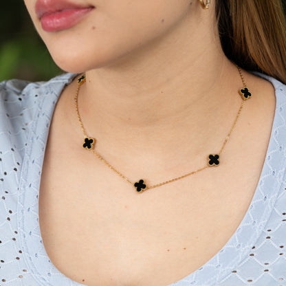 Cadena VC Trébol Negro Mujer - Ref108