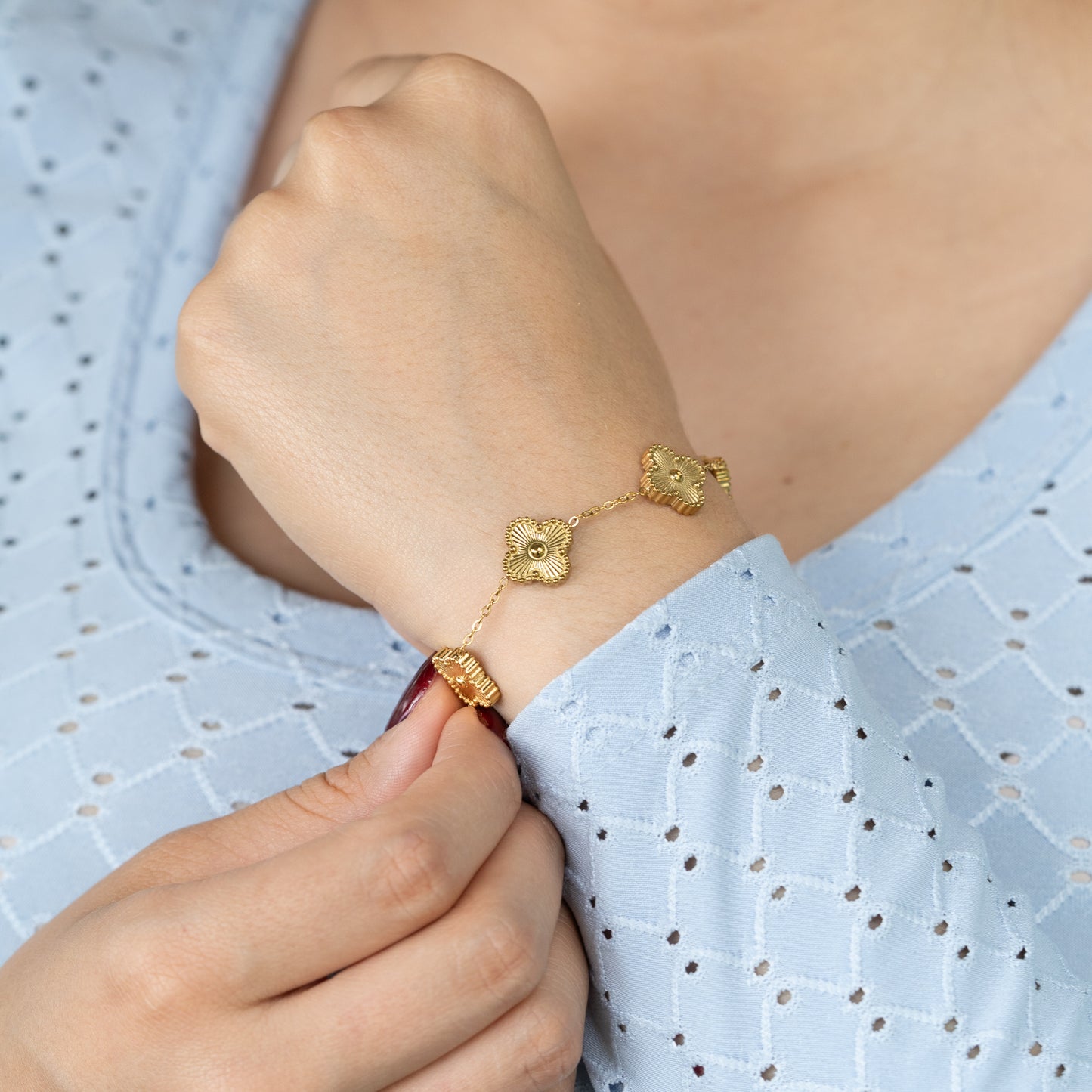 Pulsera Mujer VC Trebol Dorada - Ref009