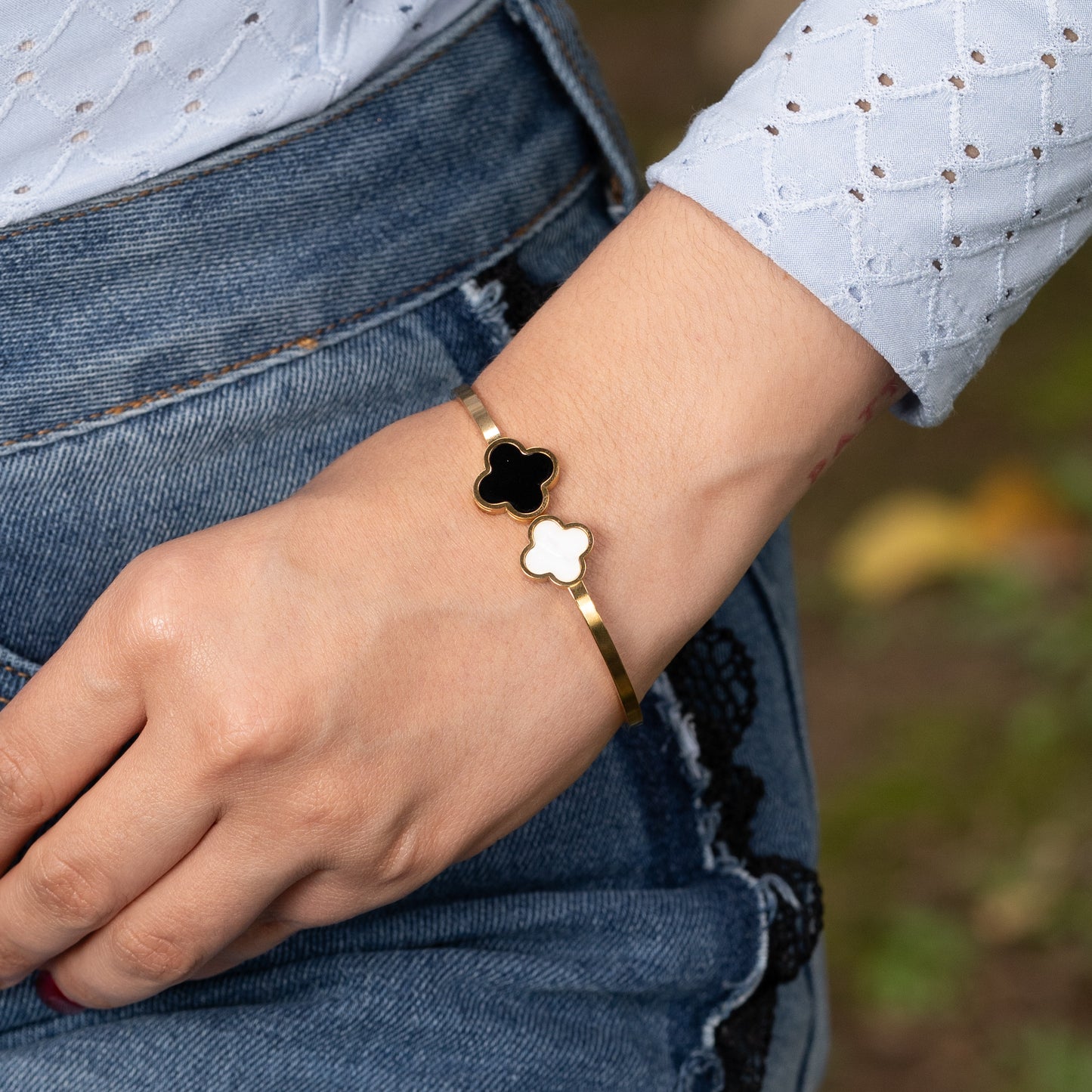 Pulsera Mujer VC Trebol Doble - Ref128
