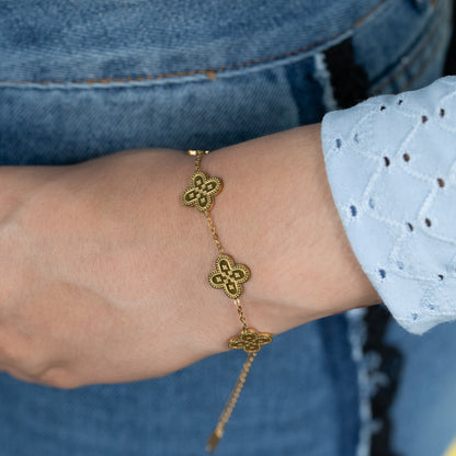 Pulsera Mujer VC Trebol Grabada - Ref038