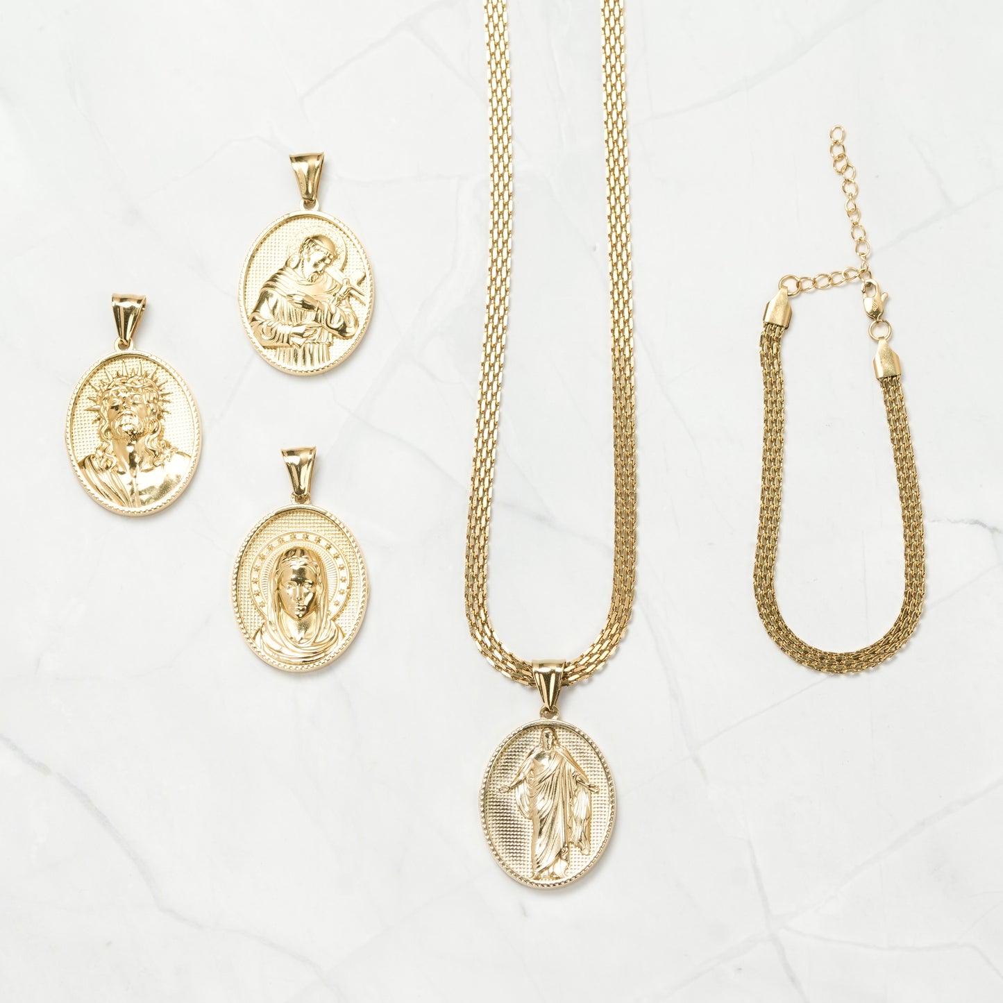 Combo Dama Cadena y Pulsera Chinesca + Dije