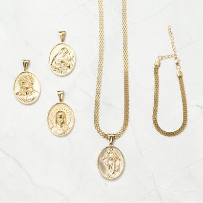 Combo Dama Cadena y Pulsera Chinesca + Dije