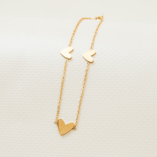 Tobillera Corazones