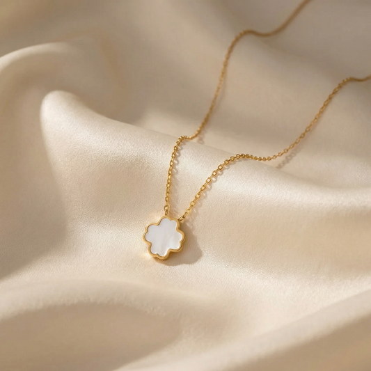 Cadena Trébol Blanco Mujer - Ref82